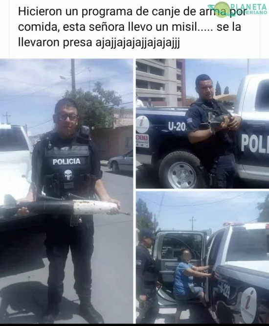 ¿Y que te canjean minimo por un lanzacohetes y una ametralladora ligera?... 