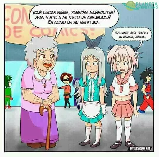 ¿Quien en su sano juicio invita a su abuela a una convencion anime con ese tipo de cosplay?