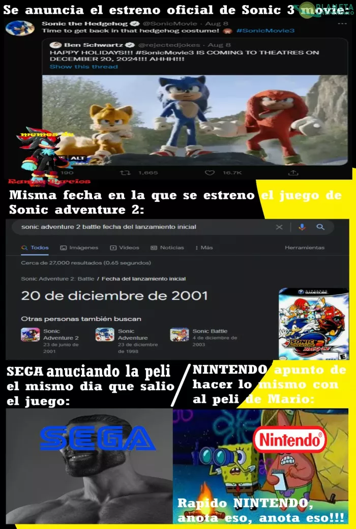 grande SEGA-God sacando la peli el mismo dia del videojuego :D