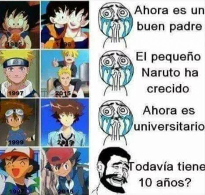 si pusieran a goku y gohan el meme daría risa por otra cosa XD