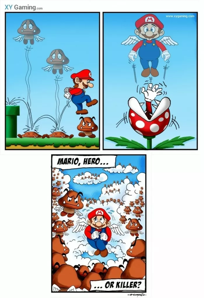 Asi que te gustaba pisotearlos \(O,O)/ El karma es perro Mario.