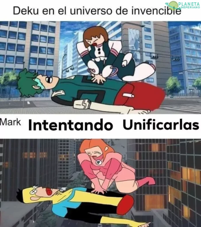 deku intentando razonar con los viltrumitas porque hay un niño dentro de ellos