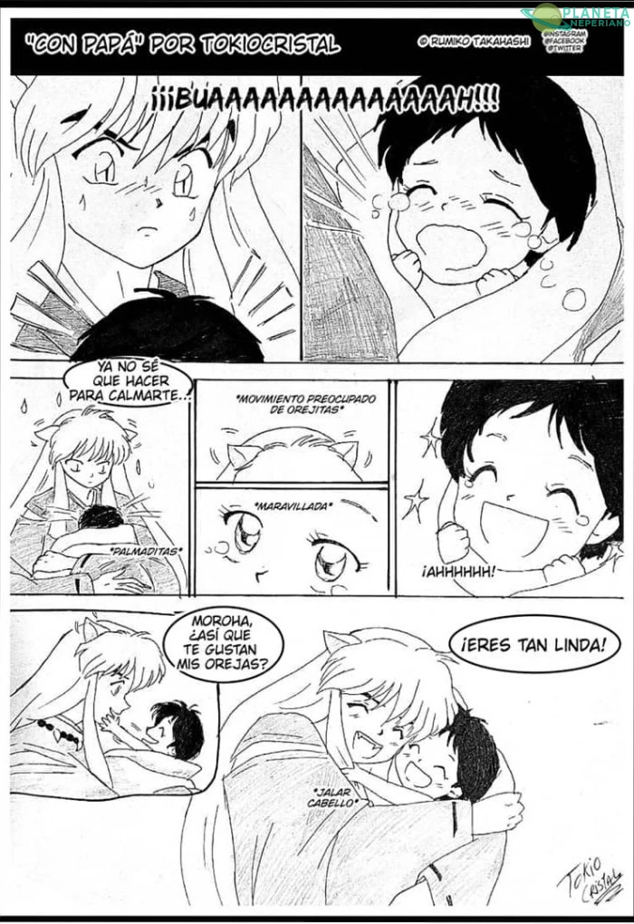 quien quiere acariciar las oreja de papa? eres tu, Moroha!!!