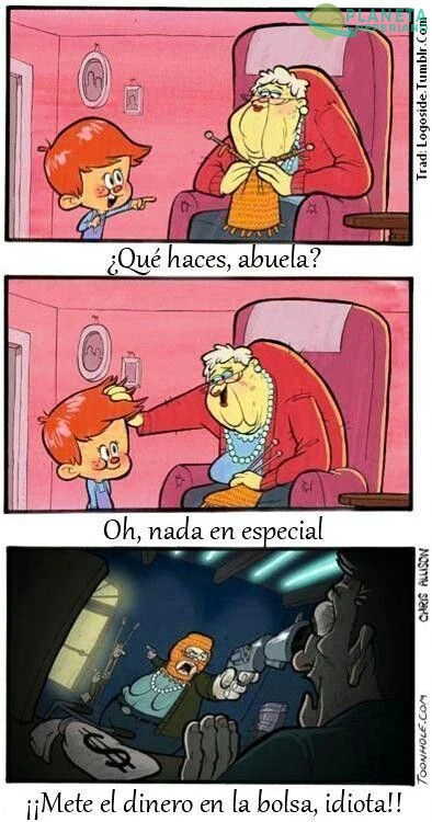 la abuelita reclamando su pensión, aun cuando no cotizó