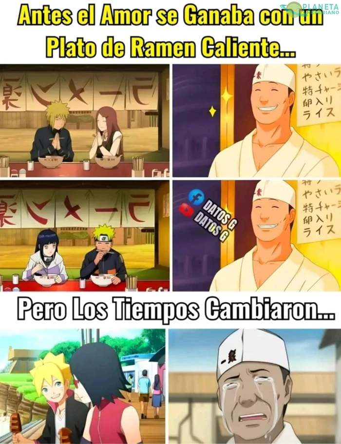 Ichiraku llora porque ya no puede ser Cupido de uzumakis